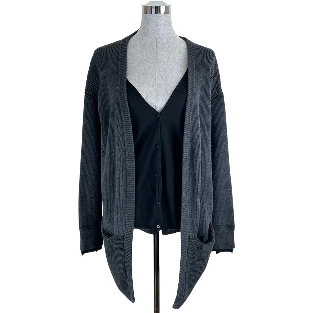 Lululemon Vestigan Cardigan Sweater Black Gray